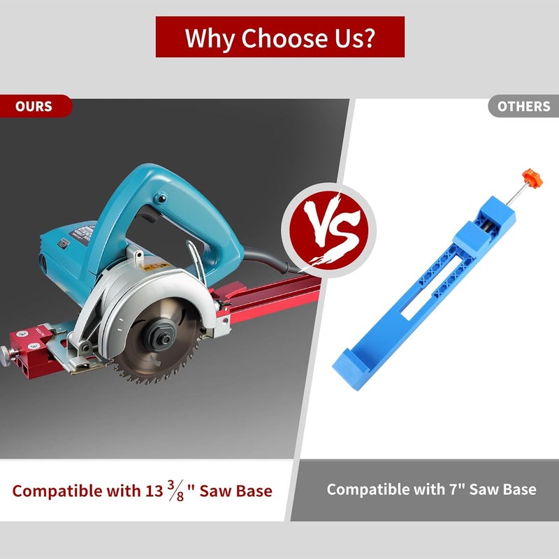 RUITOOL Adjustable Cutting Machine Base Guide for 13³⁄₈" (340mm) Saw Base, Aluminum Alloy Circular Saw Guide Rail for Precise, Straight, and Safer Cuts – Ideal for Woodworking & DIY Projects - Image 3